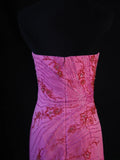 Retro 80s Mermaid Strapless Hot Pink Chiffon With Beadings Long Prom Dresses Inspo 22th Birthday Outfit Formal Dress HZ0311