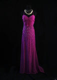 Vintage Mermaid Spaghetti Straps Fuchsia Chiffon 90s With Beadings Prom Max Dresses Inspo 19th Birthday Outfit Formal Dress For Women HZ0311