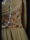 Vintage A line Cowl Neck Chiffon 80s With Beadings Bodice Long Prom Dresses Inspo Birthday Outfit Formal Dress For Women HZ0311