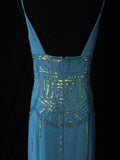 Vintage Mermaid V Neck Royal Blue Chiffon 90s With Beadings Prom Max Dresses Inspo 19th Birthday Outfit Formal Dress For Women HZ0311