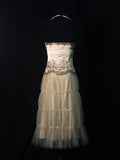 Vintage A Line Strapless Tulle With Beadings 18th Birthday Dress Homecoming Dresses Cocktail Gown HZ0311
