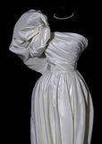 Modest Long Wedding Dresses A Line One Shoulder Satin Style For Bride With Pleated Bodice Train Bridal Dresses HZ0311