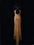 Vintage Mermaid Spaghetti Straps Orange Chiffon 1950s High Low Slim Prom Dresses Inspo 18th Birthday Outfit Formal Gown HZ0311