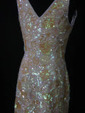 Retro 80s Sheath V Neck Sequins Long Slim Prom Dresses Inspo 22th Birthday Outfit Formal Dress HZ0311