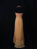 Retro 80s High Low Halter Orange Chiffon With Silver Beads Prom Dresses Inspo 22th Birthday Outfit Formal Dress HZ0311