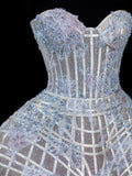 Elegant Ball Gown Strapless Multi Colors Tulle Lace Tops Formal Fancy Long Evening Dresses Dinner Outfits Classy Party Gowns HZ0311