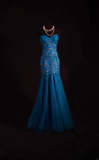 Retro Prom Dresses Mermaid Sweetheart Tulle Lace With Silver Beads Vintage Long Prom Dresses Party Gowns HZ0311