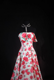 Charming A line Strapless Floral Pink Satin Inspiration Long Prom Dresses Evening Party Dress Prom Gowns HZ0311