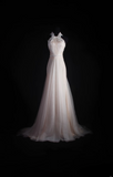 Retro Prom Dresses A Line Halter White Tulle Lace Vintage Long Prom Dresses Party Gowns HZ0311