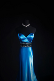 Vintage Mermaid Sweetheat Royal Blue Backless 90s Satin Inspiration Long Prom Dresses Evening Party Dress Prom Gowns HZ0311