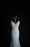 Retro Prom Dresses Mermaid Spaghetti Strap Light Sky Blue Chiffon Vintage Fashion Long Prom Dresses Party Gowns HZ0311