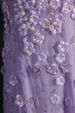 Retro Prom Dresses A Line Spaghetti Strap Lilac Tulle Vintage Fashion Long Prom Dresses Party Gowns HZ0311