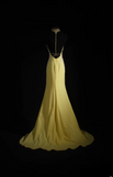 Retro Prom Dresses Mermaid Spaghetti Strap Yellow Backless Chiffon Vintage Fashion Long Prom Dresses Party Gowns HZ0311