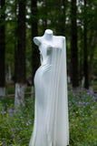 Princess Women's Mermaid Spaghetti Straps With Flowers Backless White Floor Length Wedding Dresses HZ0311