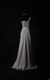 Retro Prom Dresses A Line One Shoulder Silver Gray 70s Pleated Vintage Fashion Long Prom Dresses Party Gowns HZ0311