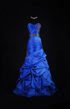 Vintage Prom Dresses 1980s Retro Classy Mermaid Sweethart Royal Blue Taffeta Inspo Long Prom Gown HZ0311
