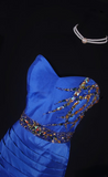 Vintage Prom Dresses 1980s Retro Classy Mermaid Sweethart Royal Blue Taffeta Inspo Long Prom Gown HZ0311