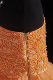Cute Ball Gown One Shoulder Orange Tulle Short 16th Birthday Dress Homecoming Dresses Cocktail Gown HZ0311