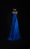 Vintage Prom Dresses 2000s A line Sweetheart Royal Blue Satin Prom Dress Inspiration Long Prom Dresses HZ0311