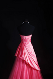 Vintage Prom Dresses 1950s Formal Retro Classy A Line Sweetheart Pink Tulle Evening Dress Inspiration Long Prom Party Gown HZ0311