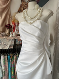 Vintage Prom Dresses 1950s Formal Retro Classy A line Irregular White Chiffon Evening Dress Long Prom Party Gown HZ0311