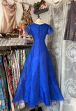 Vintage Prom Dresses 1950s Retro Classy A line V Neck Royal Blue Long Party Dress Inspiration Evening Dresses HZ0311