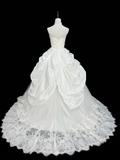 Vintage 50s Retro Wedding Dresses Ball Gown Strapless Plus Size 1980s Lace Vintage Long Wedding Dress Bride Gowns HZ0311