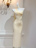 Vintage Prom Dresses Mermaid Spaghetti Strap Sleeveless Yellow Prom Dress Inspiration Long Prom Dresses HZ0311