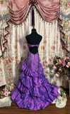 Vintage Ball Gown Sweetheart Grape With Layers Beads Sleeveless 90s Long Prom Dresses Prom Gowns HZ0311