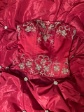 Retro Ball Gown Strapless Red Long Prom Dresses 80s 70s Prom Gowns HZ0311