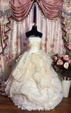 Retro Ball Gown Strapless 60s Fitted Corset Bride Gown Long Wedding Dresses HZ0311