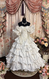 Retro Ball Gown Off The Shoulder Neckline 60s White Fitted Corset Bride Gown Long Wedding Dresses HZ0311