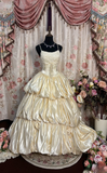 Retro Ball Gown Spaghetti Strap Ivory 70s Fitted Corset Bride Gown Long Wedding Dresses Bride Dress HZ0311