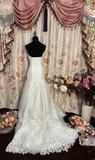 Retro Mermaid Strapless Tulle Lace 70s White Fitted Corset Long Wedding Dress Bride Gowns Wedding Dresses HZ0311
