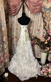 Retro Mermaid Sweetheart Satin 70s White Fitted Corset Long Wedding Dress Bride Gowns Brides Dresses HZ0311
