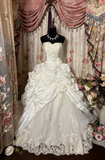 Retro Ball Gown Sweetheart Neckline 60s White Fitted Corset Bride Gown Long Wedding Dresses HZ0311