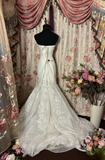 Retro Mermaid Sweetheart Lace 80s White Fitted Corset Long Wedding Dress Bride Gowns Brides Dresses HZ0311