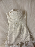Retro Mermaid Sweetheart Neckline 60s White Fitted Corset Bride Gown Long Wedding Dresses HZ0311