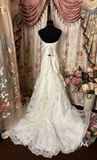 Retro Mermaid Sweetheart Neckline 60s White Fitted Corset Bride Gown Long Lace Wedding Dresses HZ0311