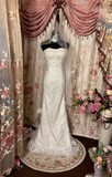 Retro Mermaid Sweetheart Neckline 1960s White Fitted Corset Bride Gown Long Lace Wedding Dresses HZ0311