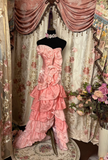 Vintage Prom Dresses 1950s Retro Classy Mermaid Sweetheart Inspo Pink Slit Long Prom Gown HZ0311