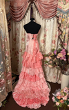 Vintage Prom Dresses 1950s Retro Classy Mermaid Sweetheart Inspo Pink Slit Long Prom Gown HZ0311