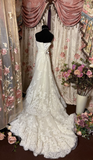 Retro Mermaid Sweetheart 1950s White Fitted Corset Bride Dress Long Lace Classy Wedding Dresses HZ0311