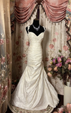 Vintage Mermaid Straps Sweetheart 1960s Taffeta Fitted Pleated Ruched Bride Dress Long Lace Appliques Classy Wedding Dresses HZ0311