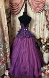 Vintage Ball Gown Sweetheart Grape With Silver Beads Prom Dress Long Quinceanera Dresses Sweet 15 16 Birthday Gown HZ0311