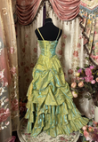 Vintage Mermaid Spaghetti Strap Sage Green With Beads Gem Long Prom Dresses Formal Party Teens Evening Gowns HZ0311