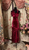 Vintage Mermaid Straps Fuchsia Sleeveless Long Prom Dresses Formal Party Teens Evening Gowns HZ0311