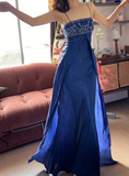 Vintage Prom Dress Outfit A Line Spaghetti Strap With Silver Beaded Long 90s Prom Dresses Formal Evening Gowns HZ0311