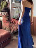 Vintage Prom Dress Outfit A Line Spaghetti Strap With Silver Beaded Long 90s Prom Dresses Formal Evening Gowns HZ0311