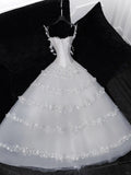 Fairy-tale Ball Gown Spaghetti Straps Tulle Beaded Fitted Wedding Dress Bride Gowns Wedding Dresses HZ0311